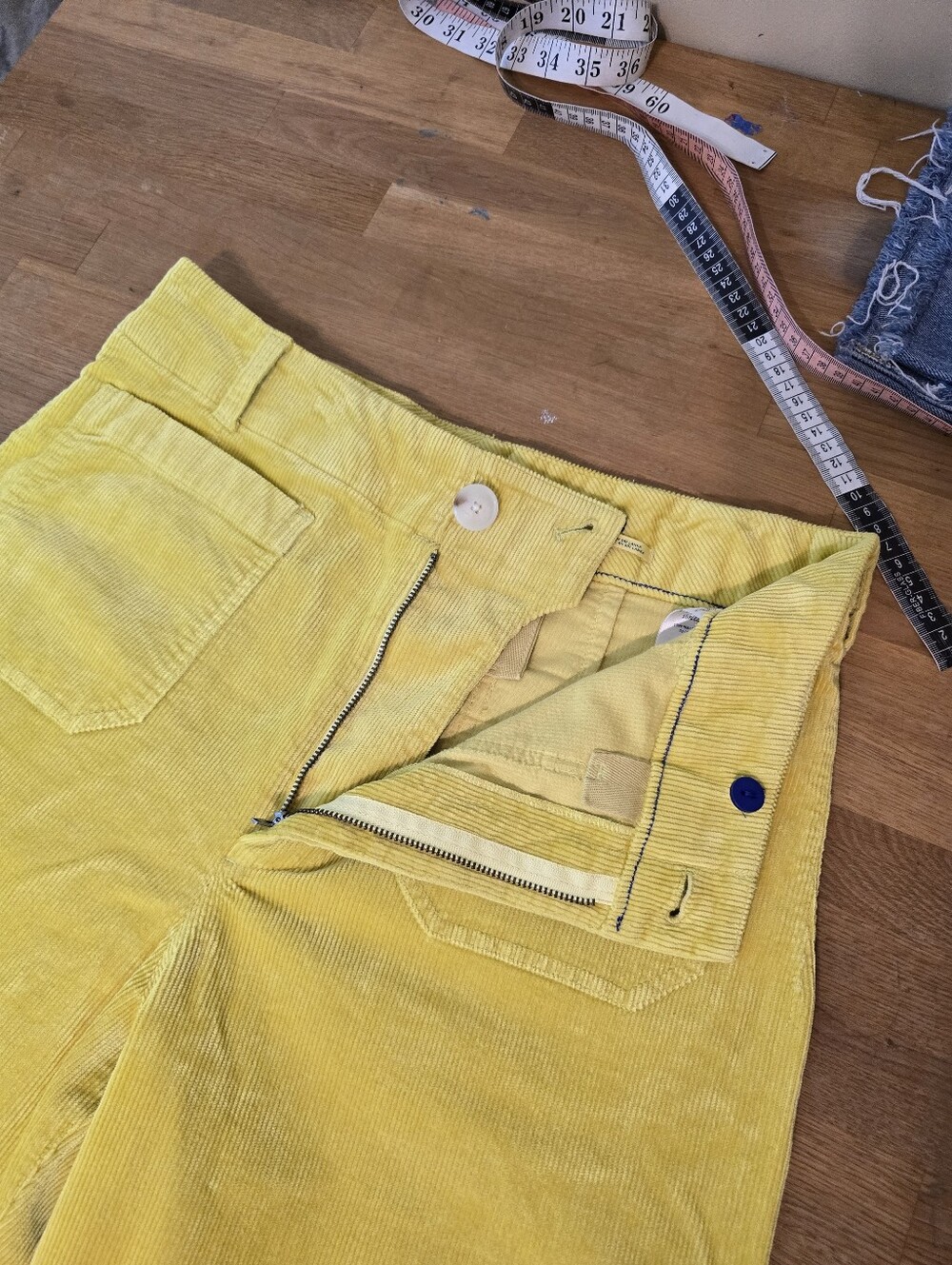 Maeve The Colette Wide-Leg Corduroy Pants Yellow Size 31 - Picture 8 of 11